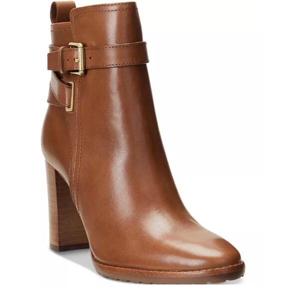 Ralph Lauren Shoes - NEW Lauren Ralph Lauren Women's Madisyn Buckled Dress Booties Deep Saddle Tan 7M